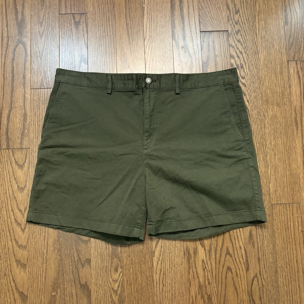 Flint And Tinder Shorts Green 6" Flat Front Chino Size 38 Military Casual